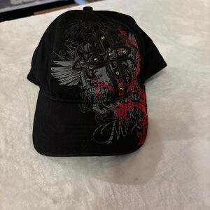 MMA Elite Snap Back Hat Black Cross Embroidered OSFM